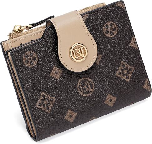 LAORENTOU Small Wallet for Women Soft Leather RFID Blocking Bifold Zipper Pocket Wallet Card Case Purse with ID Window in Saudi Arabia