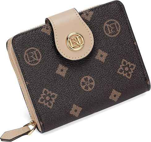 LAORENTOU Small Wallet for Women Soft Leather RFID Blocking Bifold Zipper Pocket Wallet Card Case Purse with ID Window in Saudi Arabia