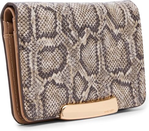 Anne Klein Womens Small Snake Bifold Wallet, Brown Tonal in Kuwait