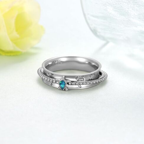 Fidget Ring 925 Sterling Silver Turtle Spinner Rings Ocean Sea Turtles Anxiety Rings for Women Sea Turtle Gifts in Saudi Arabia