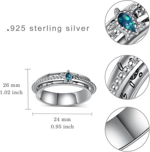 Fidget Ring 925 Sterling Silver Turtle Spinner Rings Ocean Sea Turtles Anxiety Rings for Women Sea Turtle Gifts in Saudi Arabia