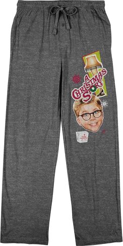 A Christmas Story Classic Movie Poster Men's Graphite Gray Drawstring Sleep Pajama Pants in Saudi Arabia
