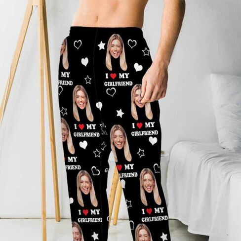 Custom Couple Pajama Pants, Personalized Photo Couples & Text Pajama Pants, Valentine Gifts, Couples Gift in Saudi Arabia