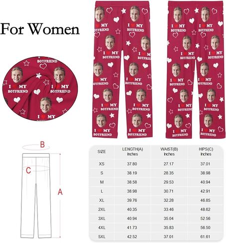 Custom Couple Pajama Pants, Personalized Photo Couples & Text Pajama Pants, Valentine Gifts, Couples Gift in Saudi Arabia