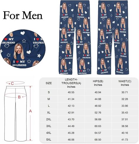 Custom Couple Pajama Pants, Personalized Photo Couples & Text Pajama Pants, Valentine Gifts, Couples Gift in Saudi Arabia