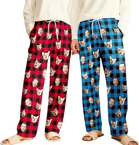 Custom Couple Pajama Pants, Personalized Photo Couples & Text Pajama Pants, Valentine Gifts, Couples Gift in Saudi Arabia