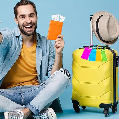 6 Pack Luggage Tag for Suitcases, Silicone ID Tags for Travel to Quickly Spot Luggage Suitcase (Multi Color) in Saudi Arabia