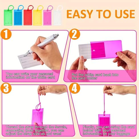 6 Pack Luggage Tag for Suitcases, Silicone ID Tags for Travel to Quickly Spot Luggage Suitcase (Multi Color) in Saudi Arabia