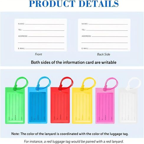 6 Pack Luggage Tag for Suitcases, Silicone ID Tags for Travel to Quickly Spot Luggage Suitcase (Multi Color) in Saudi Arabia