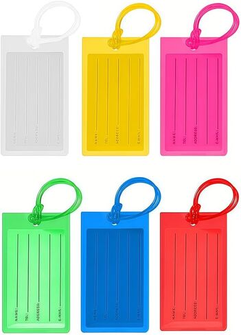 6 Pack Luggage Tag for Suitcases, Silicone ID Tags for Travel to Quickly Spot Luggage Suitcase (Multi Color) in Saudi Arabia