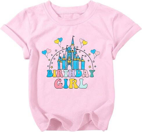 Birthday Girl Shirt Magical Castle Tshirt Birthday Shirts for Kids Funny Birthday Party Gift Tees Cute Graphic Tops in Kuwait