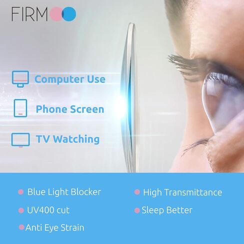 Firmoo Oversize Blue Light Blocking Glasses for Women/Men, Anti Glare Anti Eyestrain, Chic Round Computer Glasses Unisex in Saudi Arabia