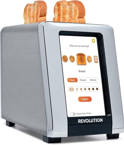 Revolution (Bundle) R180 Connect Touchscreen Smart Toaster + Toastie Press – Choose from 6 Bread Types, 7 Browning Levels, & Toastie Press Mode (Stainless Steel, 2-Slice) in Kuwait
