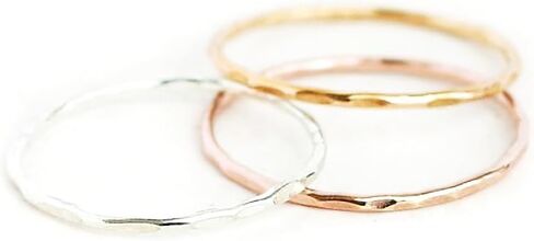 stacking ring. pebbled stacking band. rose, yellow gold filled or sterling silver. minimalist ring. slim ring. hammered textured rings. wedding band. in Kuwait
