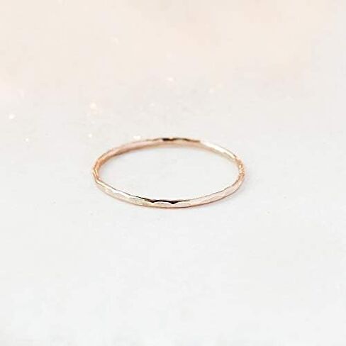 stacking ring. pebbled stacking band. rose, yellow gold filled or sterling silver. minimalist ring. slim ring. hammered textured rings. wedding band. in Kuwait