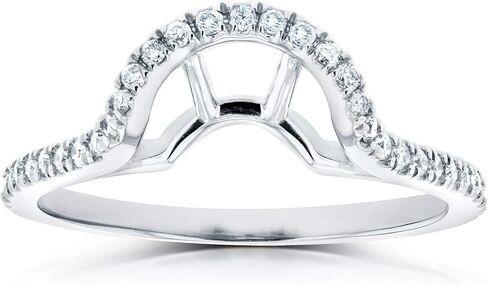 خاتم زفاف Kobelli Lab Grown Diamond ذو شكل سلة منحنى 1/4 قيراط ذهب أبيض عيار 14 قيراط (DEF/VS) in Saudi Arabia