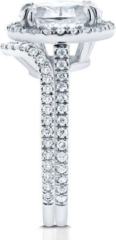 خاتم زفاف Kobelli Lab Grown Diamond ذو شكل سلة منحنى 1/4 قيراط ذهب أبيض عيار 14 قيراط (DEF/VS) in Saudi Arabia