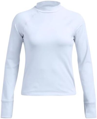 قميص نسائي من Under Armour ذو رقبة وهمية وأكمام طويلة، أبيض، 1X in Kuwait