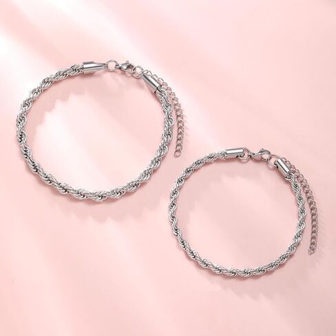 Silver Bracelets for Women Layered Bangle Bracelets for Women Cuff Design Jewelry in Saudi Arabia