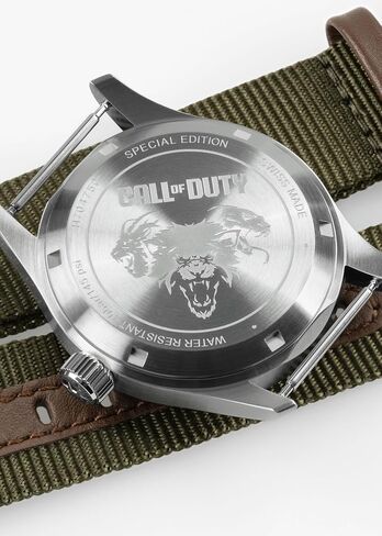 Hamilton Khaki Field Automatic x Call of Duty® Black Ops 7, Men's Watch, 38mm Stainless Steel Case, Swiss Made, Black Dial Analog Wrist Watch for Men, 100m Waterproof, Sapphire Crystal, 3-Hand Movement, NATO Strap in Saudi Arabia