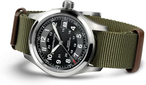 Hamilton Khaki Field Automatic x Call of Duty® Black Ops 7, Men's Watch, 38mm Stainless Steel Case, Swiss Made, Black Dial Analog Wrist Watch for Men, 100m Waterproof, Sapphire Crystal, 3-Hand Movement, NATO Strap in Saudi Arabia