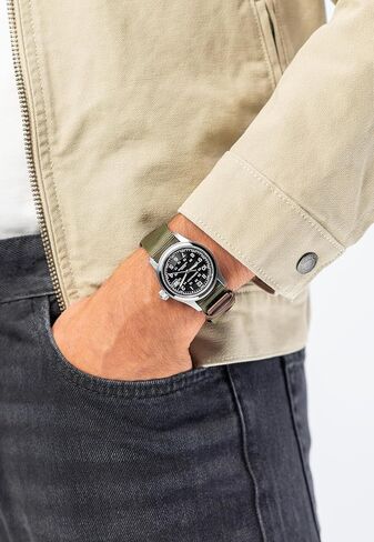 Hamilton Khaki Field Automatic x Call of Duty® Black Ops 7, Men's Watch, 38mm Stainless Steel Case, Swiss Made, Black Dial Analog Wrist Watch for Men, 100m Waterproof, Sapphire Crystal, 3-Hand Movement, NATO Strap in Saudi Arabia