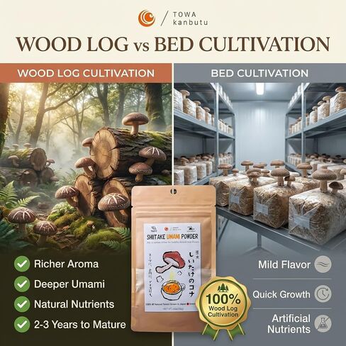 Japanese Shiitake Umami Powder 1.4oz (40g) – 100% Natural Forest-Grown, No MSG, Vegan, Resealable Pouch, Versatile Umami Booster, Product of Japan by Towa Kanbutu in Saudi Arabia