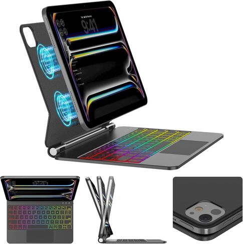 Keyboard Case for iPad Air 11-inch (M3 2025 / M2 2024) & iPad Pro 11 inch(1st/2nd/3rd/4th Gen) – Magic-Style Magnetic Backlit Keyboard Case -Multi-Touch Trackpad for 10.9" iPad Air 4th/5th Gen. in Kuwait