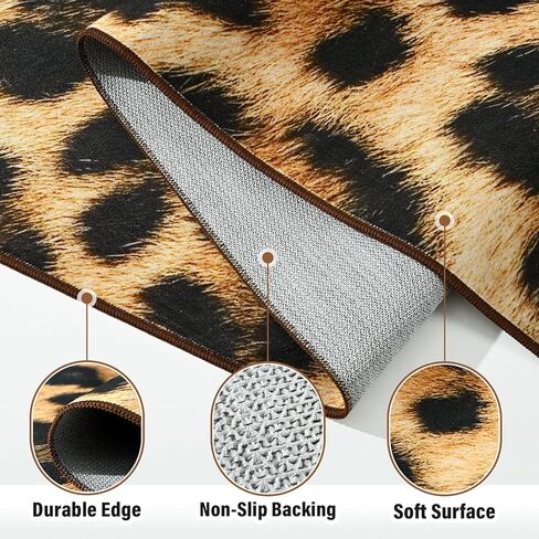 AROGAN Premium Leopard Rug for Bedroom 4×6 Feet, Machine Washable Cheetah Rug Animal Print Hide Area Rug, Large Non-Slip Faux Fur Leopard Skin Rugs Carpet for Office Living Room Dinner Room Home Decor in Saudi Arabia