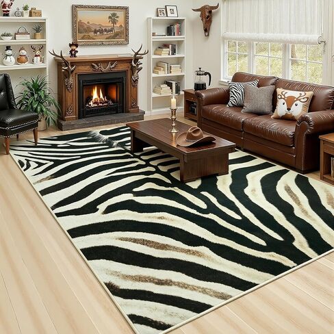 AROGAN Premium Leopard Rug for Bedroom 4×6 Feet, Machine Washable Cheetah Rug Animal Print Hide Area Rug, Large Non-Slip Faux Fur Leopard Skin Rugs Carpet for Office Living Room Dinner Room Home Decor in Saudi Arabia