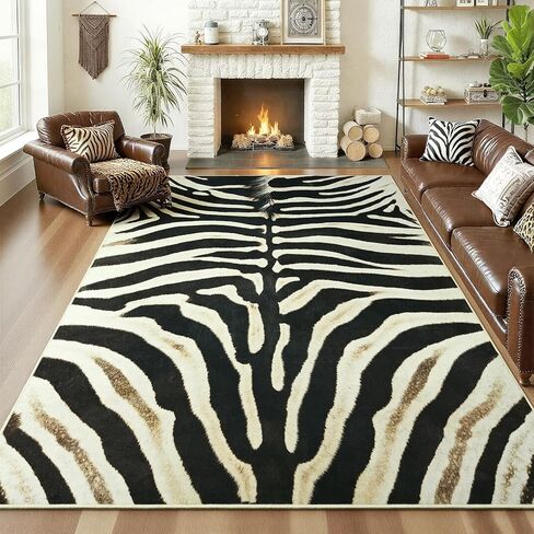 AROGAN Premium Leopard Rug for Bedroom 4×6 Feet, Machine Washable Cheetah Rug Animal Print Hide Area Rug, Large Non-Slip Faux Fur Leopard Skin Rugs Carpet for Office Living Room Dinner Room Home Decor in Saudi Arabia