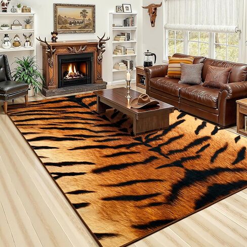 AROGAN Premium Leopard Rug for Bedroom 4×6 Feet, Machine Washable Cheetah Rug Animal Print Hide Area Rug, Large Non-Slip Faux Fur Leopard Skin Rugs Carpet for Office Living Room Dinner Room Home Decor in Saudi Arabia