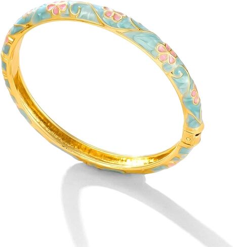 Vintage Flower Bangle for Women Chinoiserie Cloisonne Bracelet for Women Trendy Women's Bangle Bracelets Cloisonne Jewelry Gifts in Saudi Arabia