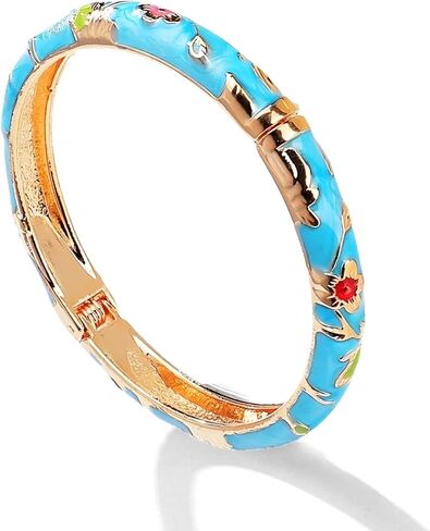 Vintage Flower Bangle for Women Chinoiserie Cloisonne Bracelet for Women Trendy Women's Bangle Bracelets Cloisonne Jewelry Gifts in Saudi Arabia