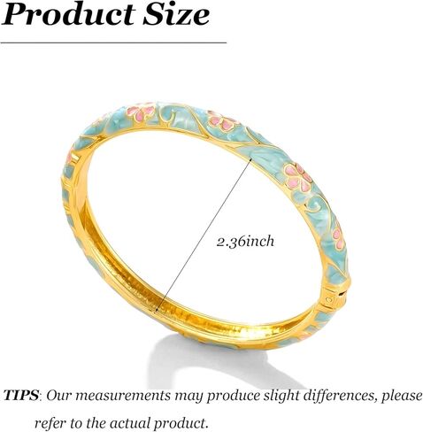 Vintage Flower Bangle for Women Chinoiserie Cloisonne Bracelet for Women Trendy Women's Bangle Bracelets Cloisonne Jewelry Gifts in Saudi Arabia