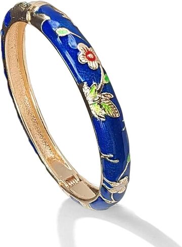 Vintage Flower Bangle for Women Chinoiserie Cloisonne Bracelet for Women Trendy Women's Bangle Bracelets Cloisonne Jewelry Gifts in Saudi Arabia