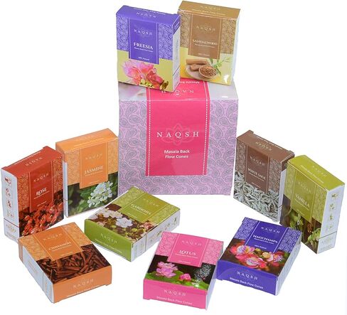 مخاريط بخور ملفوفة يدويًا من نقش، معطرة برائحة تدوم طويلاً من أجل الإيجابية والتأمل في الهواء النقي، واليوجا، والعلاج العطري، والاسترخاء والانتعاش (12، مخاريط معطرة طبيعية) in Kuwait