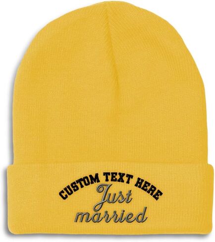 Speedy Pros Beanies for Men Just Married Newlywed Embroidery Skull Cap Winter Hats for Women Acrylic One Size in Saudi Arabia