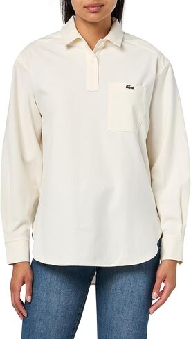 Lacoste Womens Oversize Ls Polo Woven Shirt in Saudi Arabia