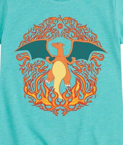 Pokémon - Charizard Fire Ornamental - Girls Fitted Short Sleeve T-Shirt in Saudi Arabia