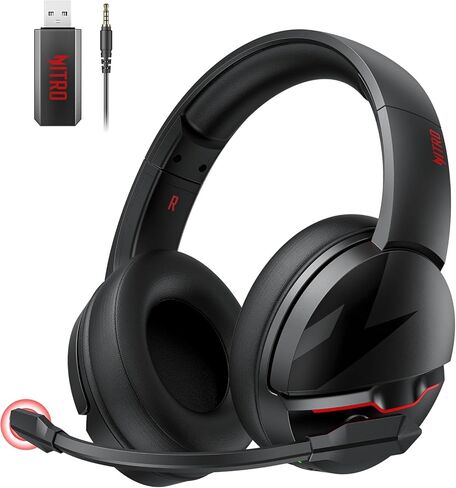 Acer Nitro Wireless Gaming Headset | Non-Stop 100H Battery | Dynamic 50mm Drivers | Clear Voice Mic | Bluetooth5.3, 3.5mm | Gaming Headphones for PC, Meeting, Music, PS4 & PS5 Headset - Black in Kuwait