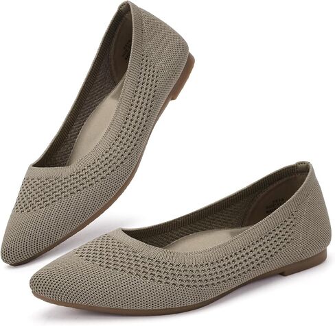 Puxowe Flats for Women Point Toe Flat Shoes Knit Slip On Shoes for Women Ballerina Dressy Foldable Comfortable Soft Low Wedge in Saudi Arabia