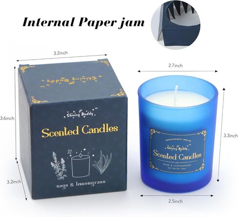 Sage & Lemongrass Scented Soy Candles for Home Spa Aromatherapy Candles with Natural Essential Oils | Long-Lasting Outdoor/Indoor Use, Calm Relaxation Gifts– 6OZ in Saudi Arabia