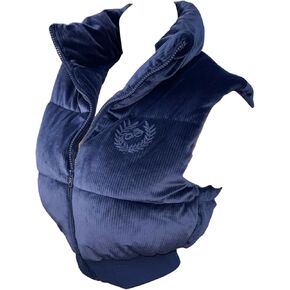 Victoria's Secret Pink Rib Velour Crop Puffer Sleeveless Vest Color Blue New in Saudi Arabia