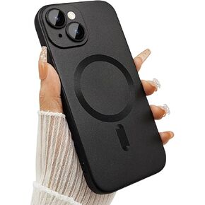 Magnetic Case for iPhone 15 Pro Max Phone Case for Women, Matte Luxury Soft Metallic Luster Design with Camera Lens Protector, Compatible with Magsafe Case for iPhone 15 Pro Max 6.7"-White in Kuwait