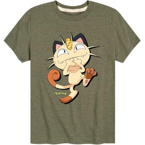 ملابس HYBRID - بوكيمون - Meowth Mischevious Laugh - تي شيرت برسومات شبابية بأكمام قصيرة in Kuwait