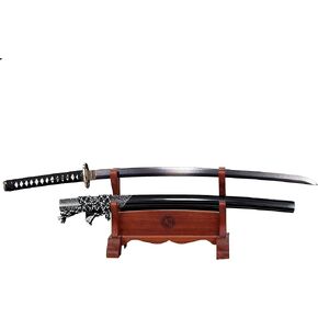 JIHPEN sword, Black Katana,Full Tang Samurai Sword,Sharp,Spring Steel Blade with Black Scabbard - 41inch Variety of Styles to Choose from in Kuwait