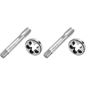 QWORK 5/8"-24 مجموعة الصنبور والقالب، مع قالب دائري 22LR 223 5.56 9 مم، أداة صنبور خيط اليد اليمنى من الفولاذ عالي السرعة in Kuwait