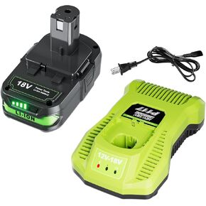 تم ترقيته 7.0AH 2Packs P108 18V بطارية متوافقة مع Ryobi 18V One+ استبدال البطارية P108 P102 P103 P104 P107 P109 P122 الأداة اللاسلكية بطاريات قابلة لإعادة الشحن السريع مع المؤشر in Kuwait