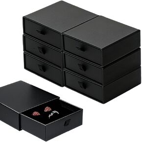 Small Jewelry Gift Box 3.54×3.54×1.18inch, 6 Pack Black Square Cardboard Jewelry Box Necklace Bracelet Earring Organizer Storage Case for Birthday Xmas Wrapping in Saudi Arabia